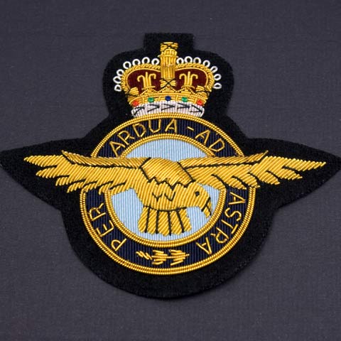RAF Blazer Badge with Eagle in Wire Braid